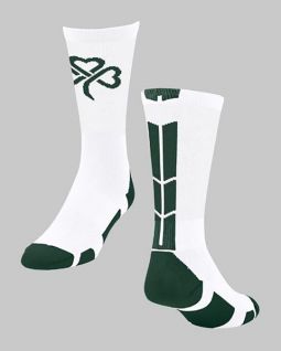 Crew Custom Sock - Pack of 2 Sets, White/Dark Green